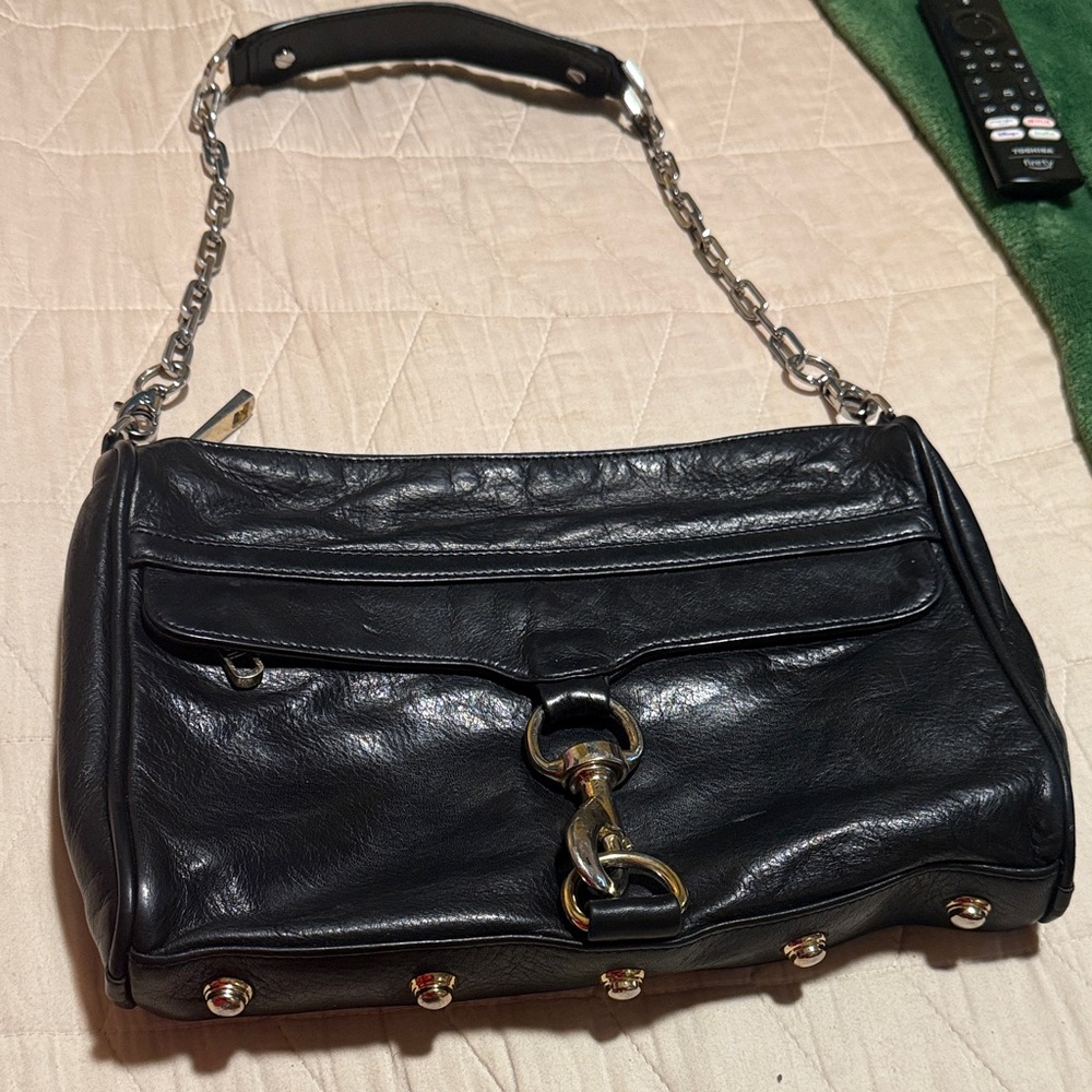 Rebecca Minkoff Black Leather Chain Shoulder Bag
